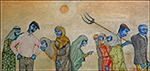 Dedikodu, figüratif, yağlı boya, 1976, 65cm×40cm