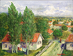 Ezine Taş Ev Lojmanları, peysaj, yağlı boya, 1984, 50cm×35cm